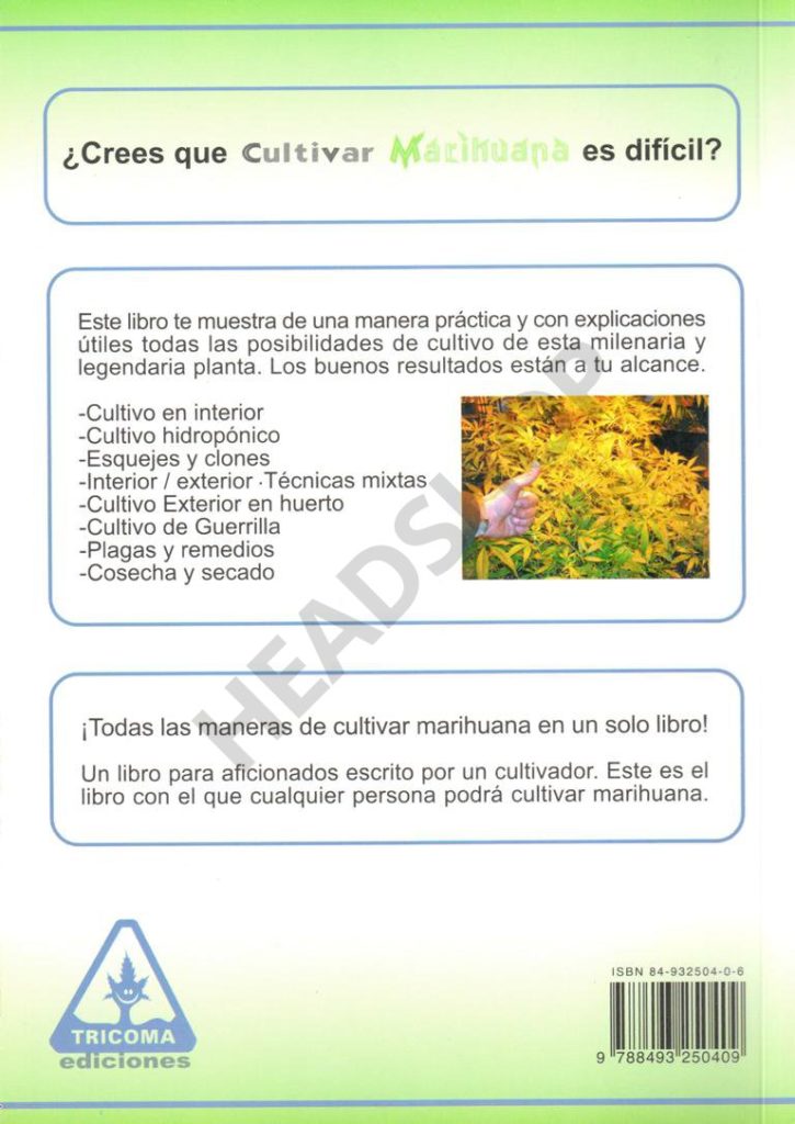 Contra portada de Cultivo de Cannabis